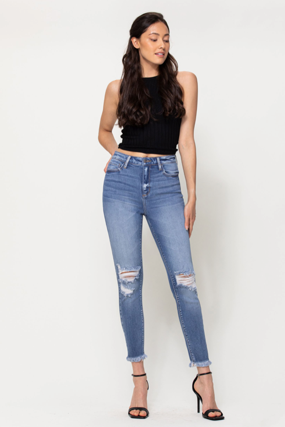 High Rise Crop Skinny