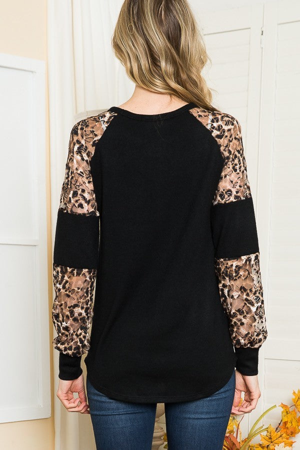 Sheer Leopard Lace Top